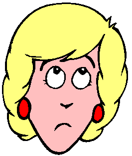 Clip art of woman frowning